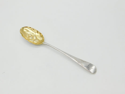 Bateman Georgian Sterling Silver Gilt Bowl Berry Spoon Antique 1805 London