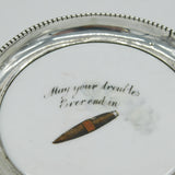 Edwardian Sterling Silver Mounted Aynsley Ceramic Novelty Ashtray Antique 1905
