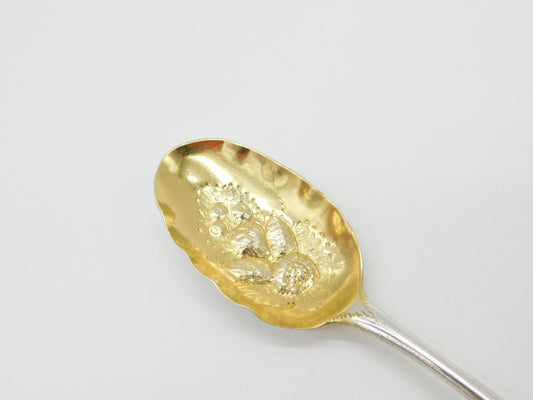 Bateman Georgian Sterling Silver Gilt Bowl Berry Spoon Antique 1805 London