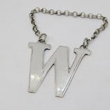 Victorian Sterling Silver 'W' Whisky Decanter Label Antique 1839 London