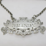 Nathaniel Mills Victorian Sterling Silver Brandy Decanter Label Antique 1852 Birmingham