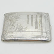 20th Century Chinese Sterling Silver Floral Cigarette Case Antique c1920 Deco