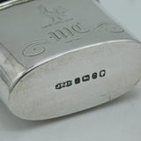 Victorian Sterling Silver & Leather Children's Hip Flask Antique 1874 London