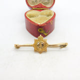 WWII 9ct Yellow Gold Military Sweetheart Brooch Antique c1945 Army Ordinance?