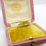 9ct Yellow Gold & Pave Diamond Set Band Ring 1968 London Vintage