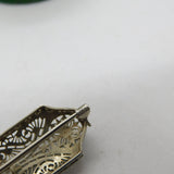 14ct White Gold & 0.25ct Diamond Art Deco Style Brooch Vintage c1970