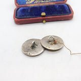 Pair of Victorian Sterling Silver Cherub Pattern Buttons 1897 London