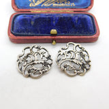 Pair of Victorian Sterling Silver Art Nouveau Buttons c1890 Thomas White