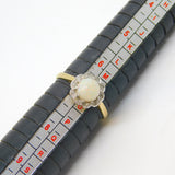 Victorian 18ct Yellow Gold, Opal & Diamond Floral Engagement Ring Antique