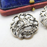 Pair of Victorian Sterling Silver Art Nouveau Buttons c1890 Thomas White