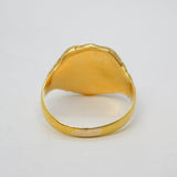 Victorian 18ct Yellow Gold Shield Carved Sardonyx Signet Ring Antique c1880s