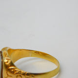 Victorian 18ct Yellow Gold Shield Carved Sardonyx Signet Ring Antique c1880s