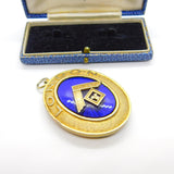 Large Sterling Silver Gilt & Enamel London Masonic Steward Fob Medal 1950 London