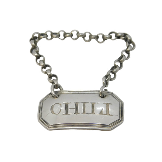 George III Sterling Silver 'Chilli' Sauce Label Ticket Antique c1790 London