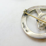 Victorian 9ct Rose Gold & Sterling Silver D Initial Brooch Antique c1900