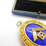 Large Sterling Silver Gilt & Enamel London Masonic Steward Fob Medal 1950 London