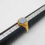 Victorian 18ct Yellow Gold Shield Carved Sardonyx Signet Ring Antique c1880s