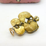 Austro 18ct Yellow Gold, Enamel, 0.3ct Old Cut Diamond & Emerald Pendant c1800