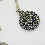 19th Century Ornate Silver Plated Sewing Chatelaine & Tools Antique c1860s
