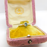 9ct White Gold & Blue Imperial Topaz Solitaire Ring Vintage c1990 Birmingham