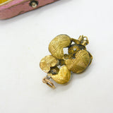 Austro 18ct Yellow Gold, Enamel, 0.3ct Old Cut Diamond & Emerald Pendant c1800