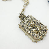 19th Century Ornate Silver Plated Sewing Chatelaine & Tools Antique c1860s