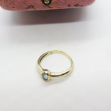 9ct White Gold & Blue Imperial Topaz Solitaire Ring Vintage c1990 Birmingham