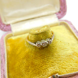 Victorian 18ct Yellow Gold & Three Stone Diamond Dress Ring Antique c1890