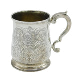 George II Sterling Silver Floral Pattern Christening Mug Antique 1732 London