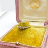 Victorian 18ct Yellow Gold & Three Stone Diamond Dress Ring Antique c1890