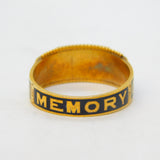 Victorian 15ct Gold Black Enamel Double Named Mourning Ring Antique 1897 Chester