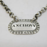 George IV Sterling Silver 'Anchovy' Sauce Label Ticket Antique 1823 London