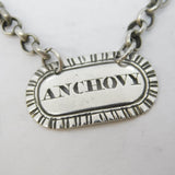 George IV Sterling Silver 'Anchovy' Sauce Label Ticket Antique 1823 London