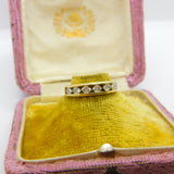14ct Yellow Gold White Topaz Half Eternity Ring Vintage Birmingham 2002