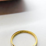 Victorian 18ct Yellow Gold & Three Stone Diamond Dress Ring Antique c1890
