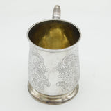 George II Sterling Silver Floral Pattern Christening Mug Antique 1732 London
