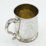 George II Sterling Silver Floral Pattern Christening Mug Antique 1732 London