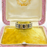 9ct White Gold, Sapphire & Spinel Full Eternity Ring Vintage 1974 Birmingham