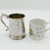George II Sterling Silver Floral Pattern Christening Mug Antique 1732 London
