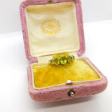 9ct Yellow Gold Five-Stone Peridot Band Ring Vintage c1990 Birmingham