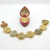 Regency Grand Tour 9ct Gold Set Lava, Basalt & Granite Cameo Bracelet c1830