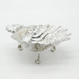 Sterling Silver Scallop Shell Form Floral Pattern Sweet Treat Dish 1971 Vintage