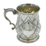 Georgian Sterling Silver Floral Panel Christening Mug Antique 1834 London