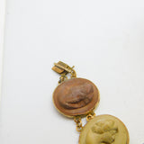 Regency Grand Tour 9ct Gold Set Lava, Basalt & Granite Cameo Bracelet c1830