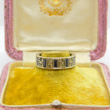 9ct White Gold, Sapphire & Spinel Full Eternity Ring Vintage 1974 Birmingham