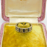 9ct White Gold, Sapphire & Spinel Full Eternity Ring Vintage 1974 Birmingham