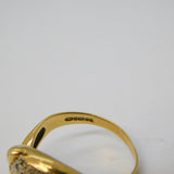 9ct Yellow Gold, Diamond & Ruby Panther Crossover Ring Vintage 1993 Birmingham