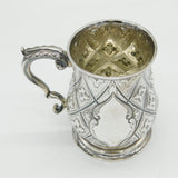 Georgian Sterling Silver Floral Panel Christening Mug Antique 1834 London