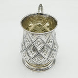 Georgian Sterling Silver Floral Panel Christening Mug Antique 1834 London