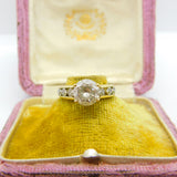 14ct Yellow Gold White Topaz Set Engagement Style Ring Vintage Birmingham 2002
